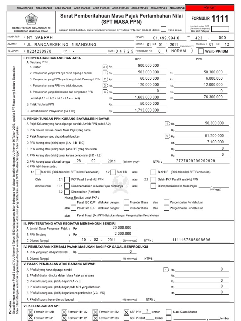 Spt Masa Ppn 1111 Jawaban 09052012