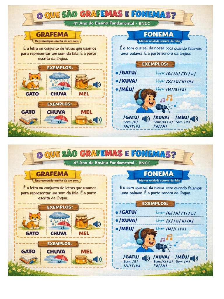 Conceito Grafema e Fonema | PDF