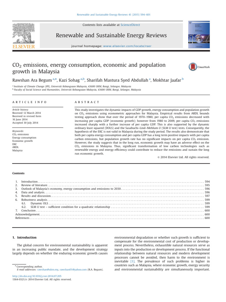 CO2 Emissions Energy Consumption Economi | PDF | Economic Growth ...