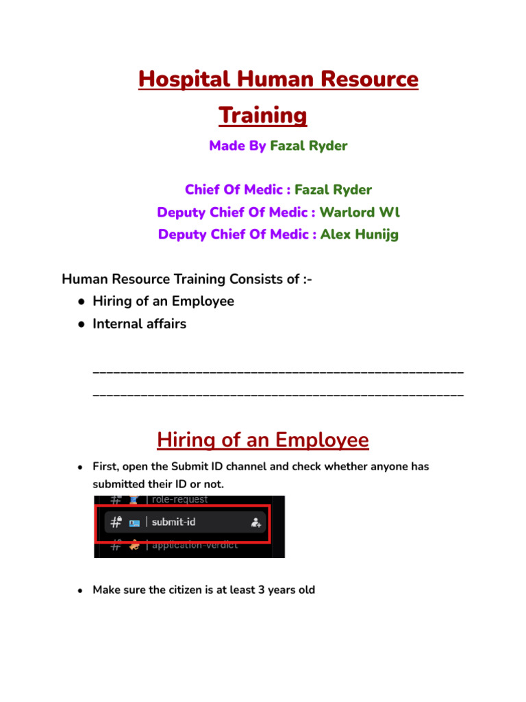 Human Resource (HR) Training Document-1 | PDF