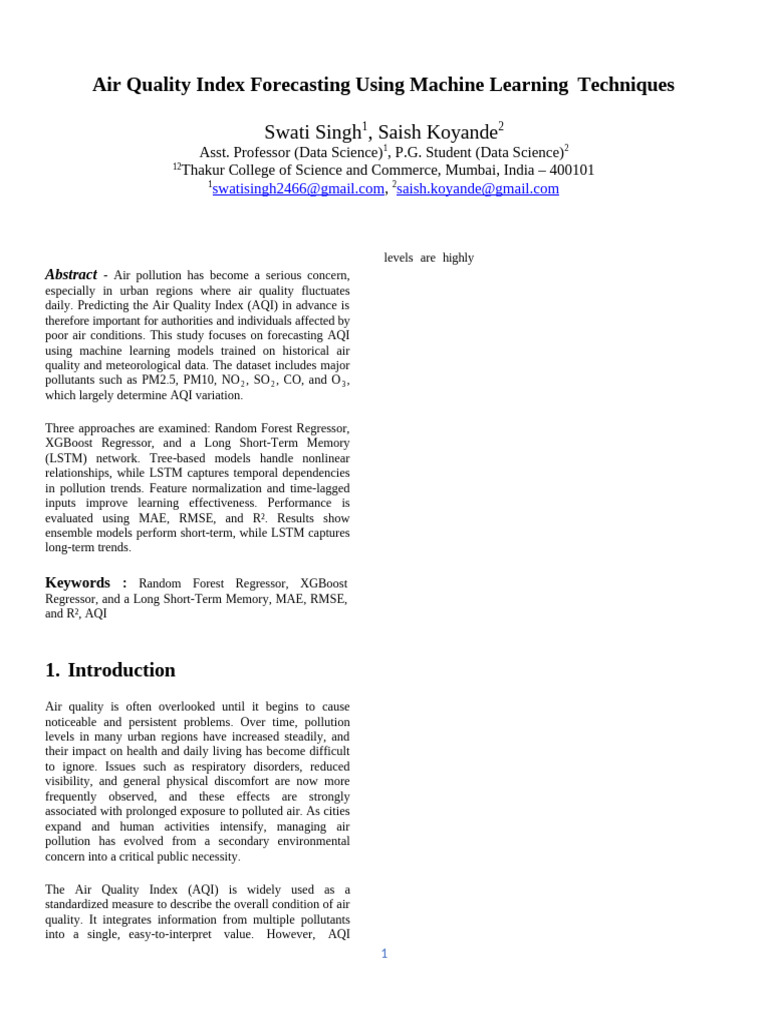 Ds 266539 Air Pollution Index Forecasting (Updated) | PDF | Forecasting ...