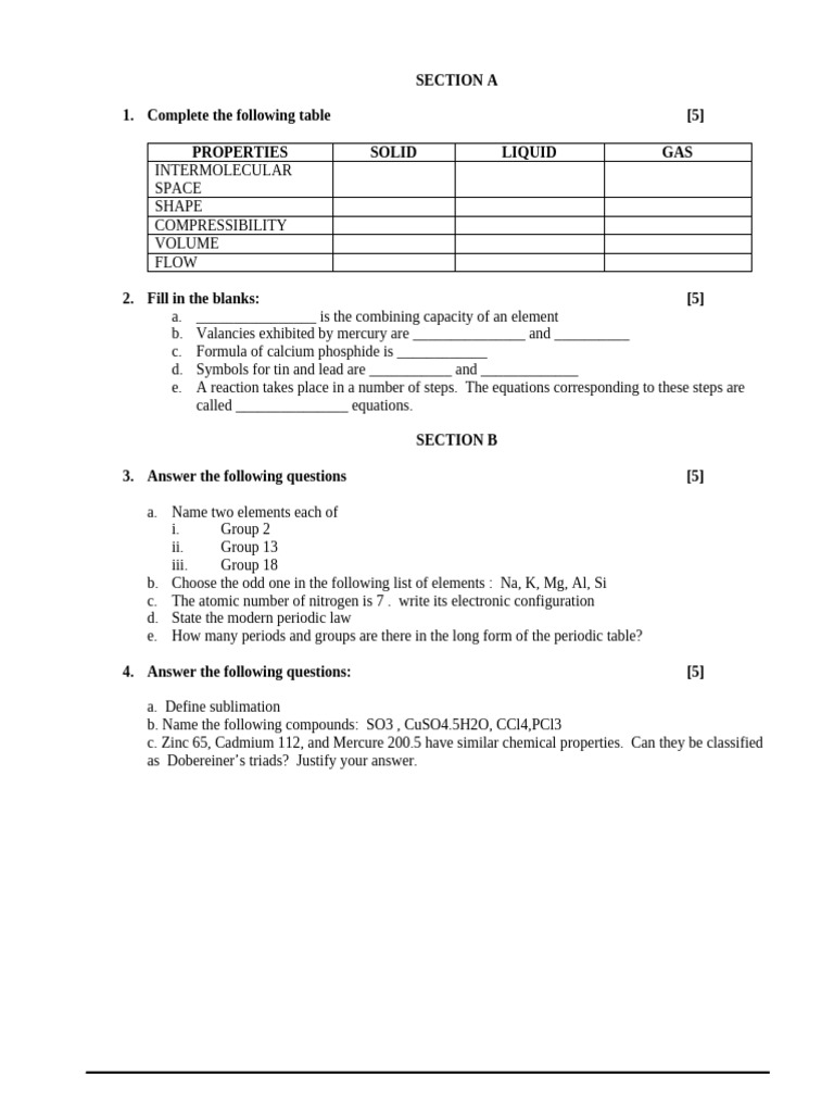 9 Chemistry Aug 2016set1 | PDF