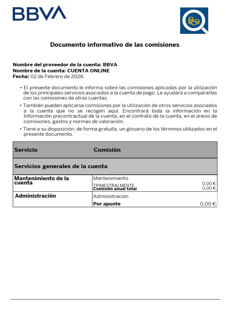 Documento Informativo de Las Comisiones | PDF | Tarjeta de débito ...