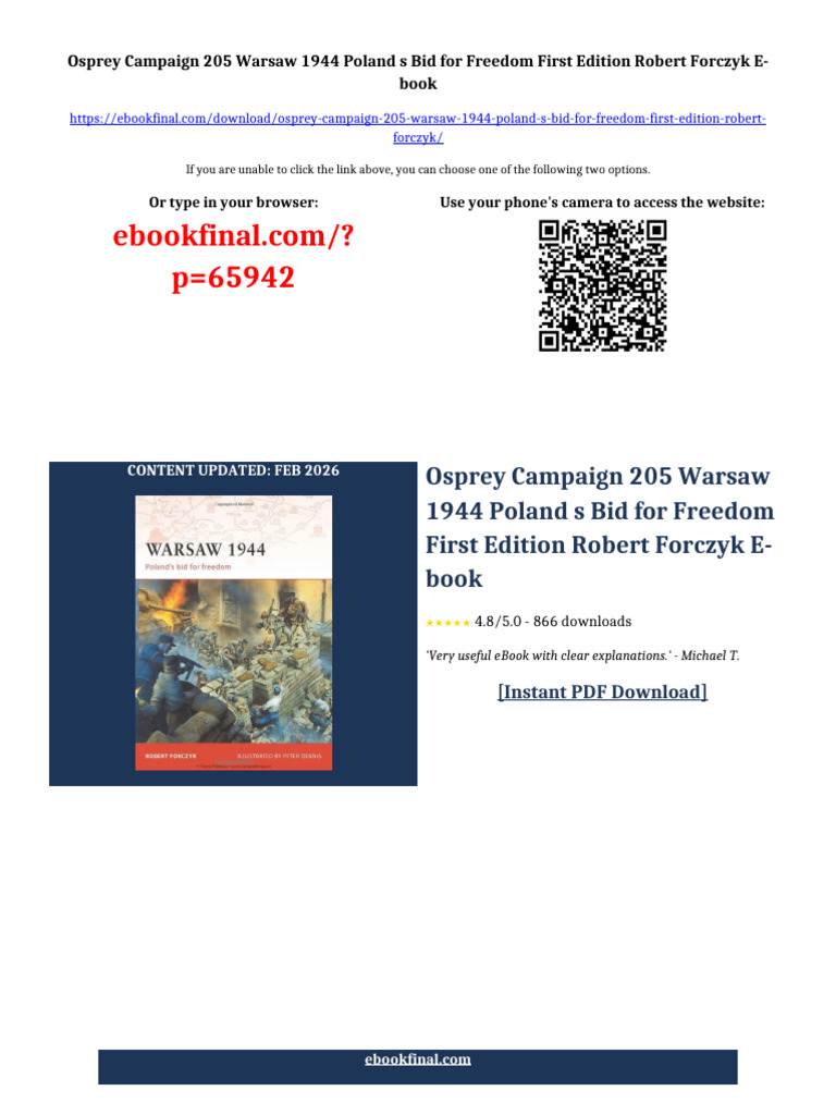 Osprey Campaign 205 Warsaw 1944 Poland S Bid For Freedom First Edition ...