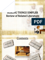 MAKING THINGS SIMPLER Review of Related Literature