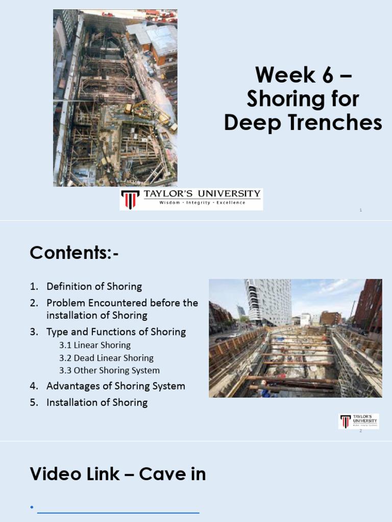 Week 6 Â Shoring - 1 | PDF