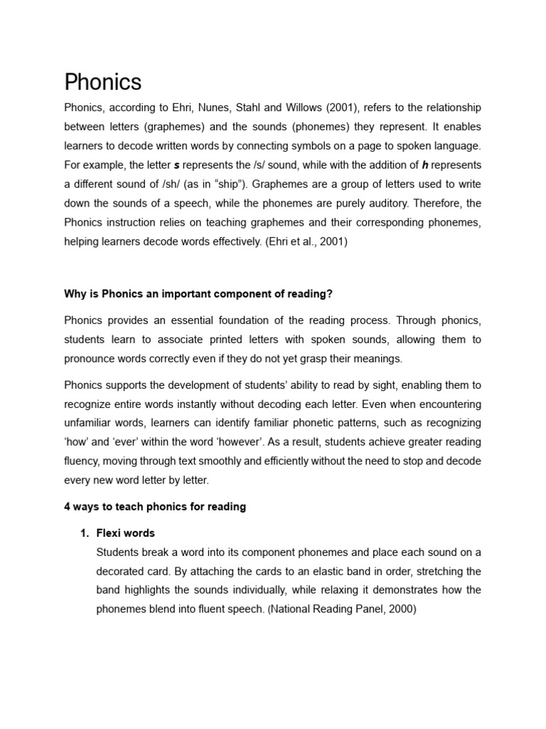 PHONICS | PDF | Phonics | Reading (Process)