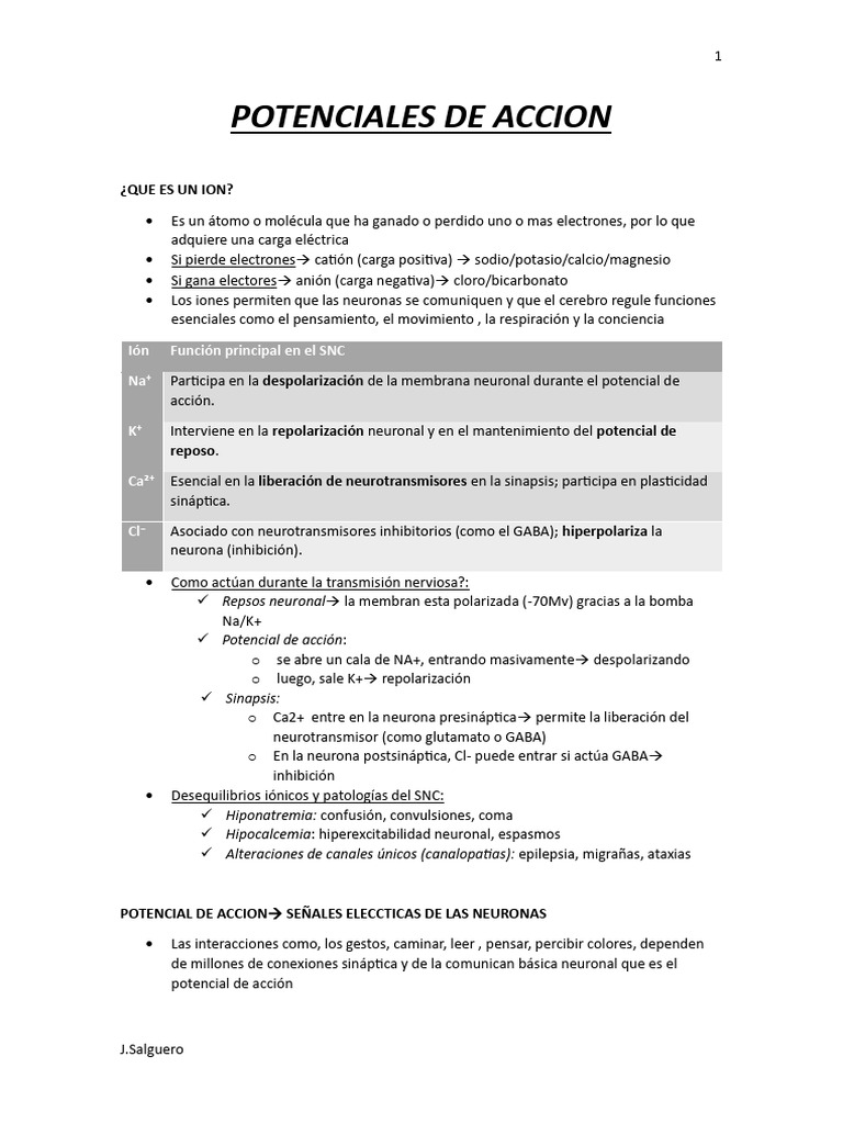 N°4 - Potenciales de Accion | PDF | Potencial de acción | Neurona