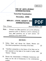 MPAS-011 Public Administration Term-End Exam