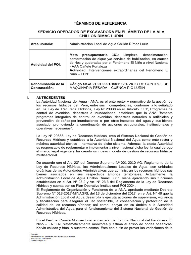TDR Excavadora Control Maq. | PDF | Inundar | Soborno
