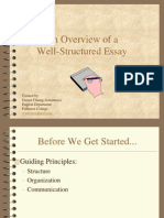 An Overview of A Well-Structured Essay: Created By: Darren Chiang-Schultheiss English Department Fullerton College