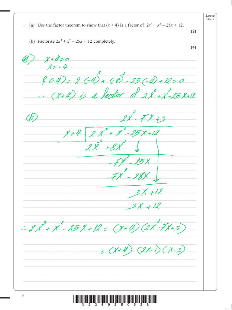 Algebraic Methods Sheet 1 (Solutions) | PDF | Factorization | Mathematics