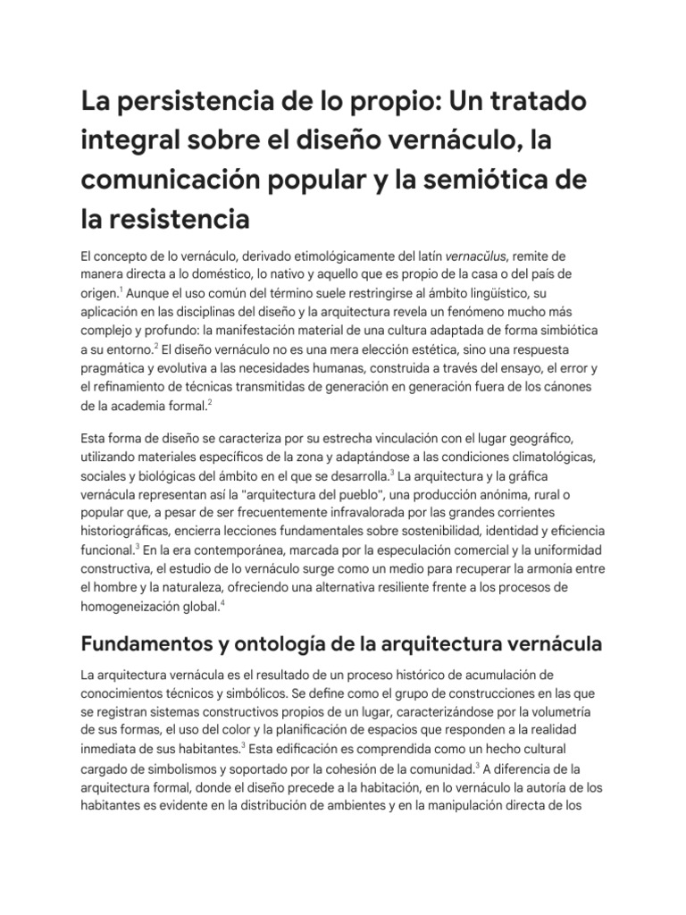 Diseño Vernáculo Raíces, Manifestaciones y Revalorización 1 | PDF | Diseño
