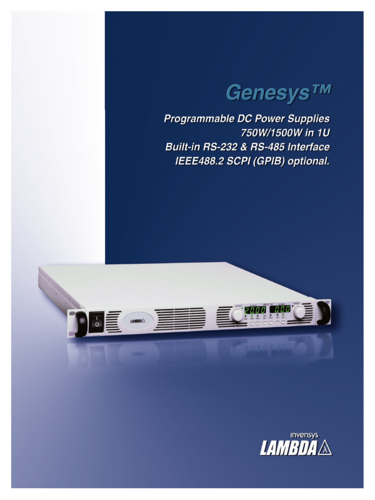 TDK Lambda Genesys 1500w00000000 | PDF | Power Supply | Electrical ...