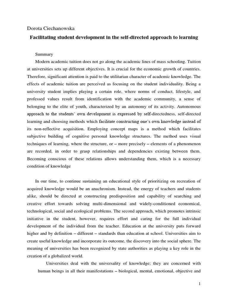 Facilitating Student Development in The | PDF | Learning | Knowledge