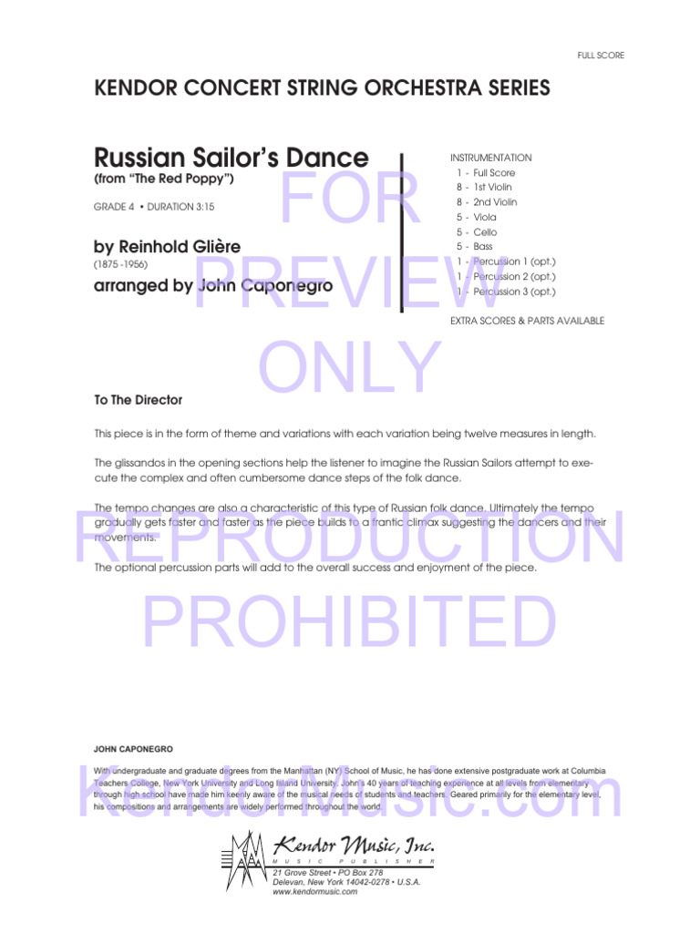Russian Sailors Dance Gliere Caponegro PS | PDF | Musical Instruments ...