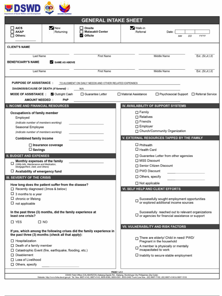 Updated Aics Akap Forms - XLSX Gis 2 | PDF