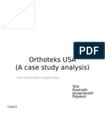 Orthoteks USA (A Case Study Analysis) : Sita Kasinath Jayaprakash Rajeesh