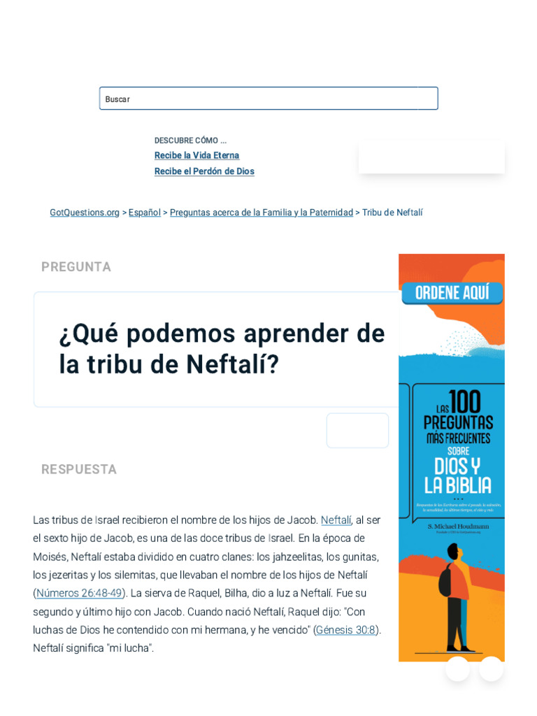 Tribu de Neftalí - GotQuestions - Org - Espanol | PDF | Libro de jueces ...