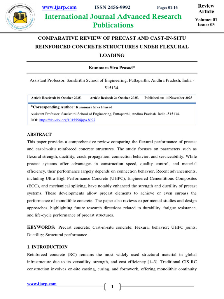 Comparative Review of Precast and Cast I | PDF | Fracture | Concrete