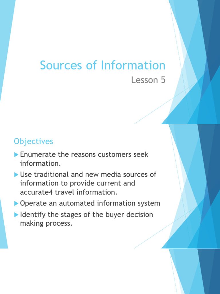 Sources of Information | PDF