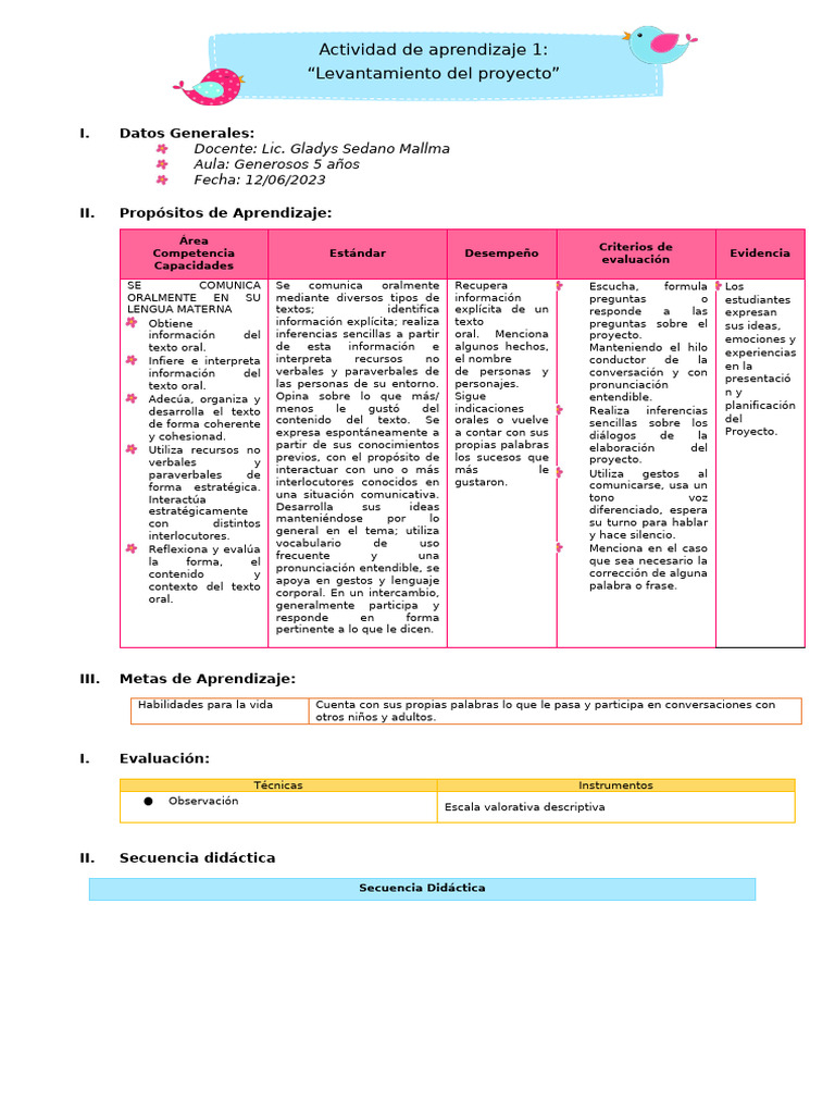 Sesiones de Aprendizaje- 4 Años i | PDF | Aprendizaje | Las emociones