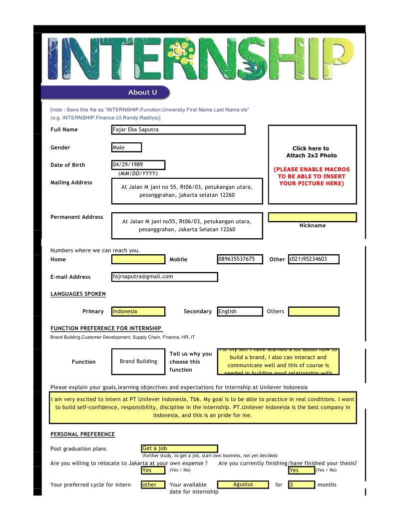 Unilever Internship Application Guide | PDF | Internship | Job Hunting