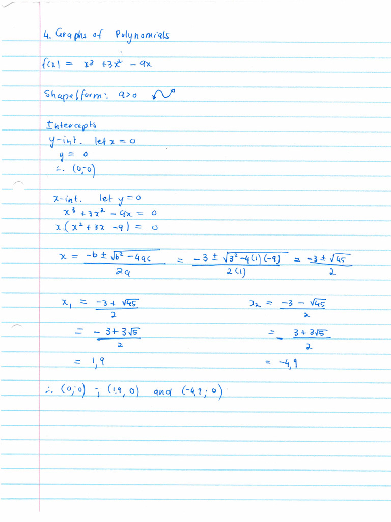 Graphs of Polynomials | PDF