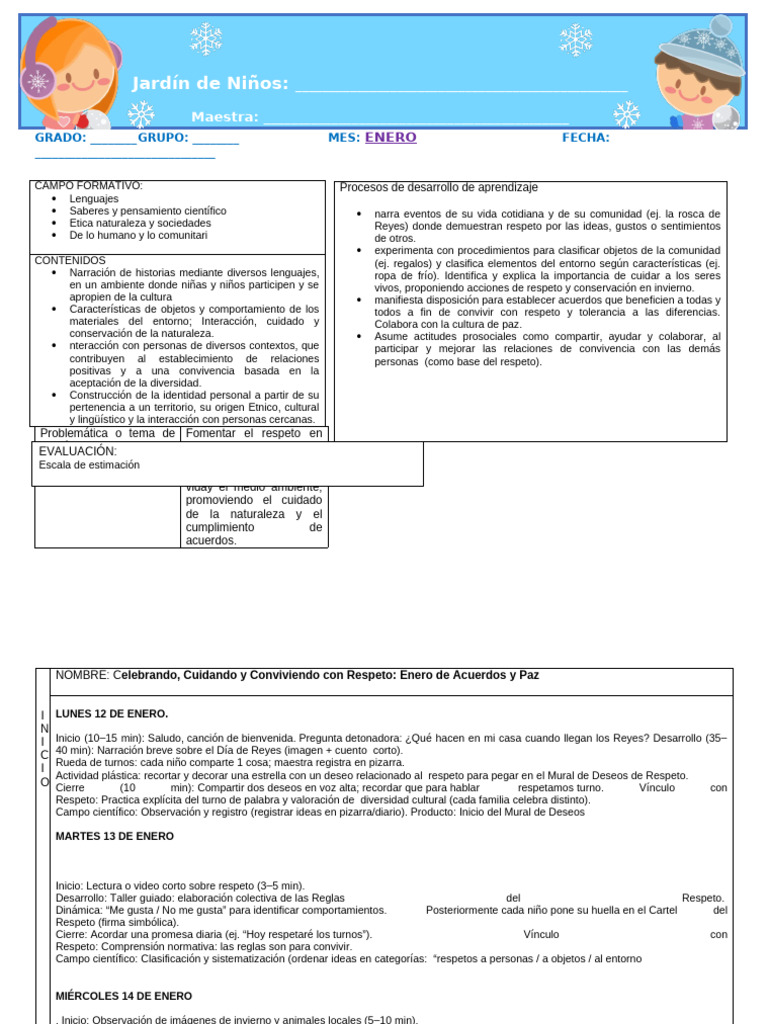 Enero 2026 M | PDF | Comunidad | Educación de la primera infancia