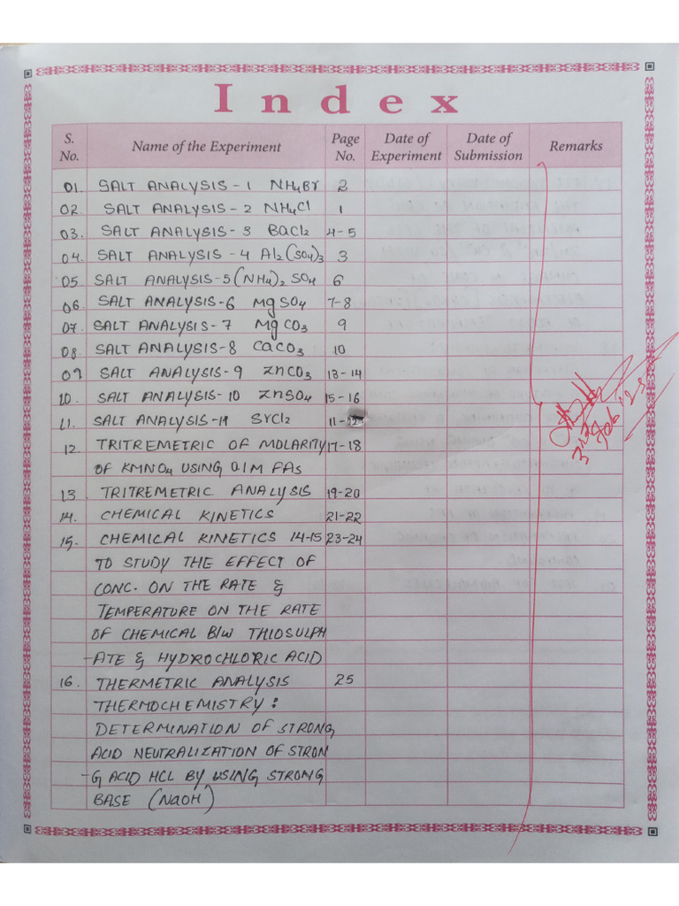 Chemistry Lab Record | PDF