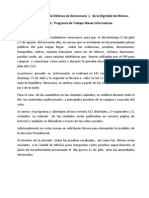 Programa de Trabajodel  Plan Nacional para la Defensa de Democracia 