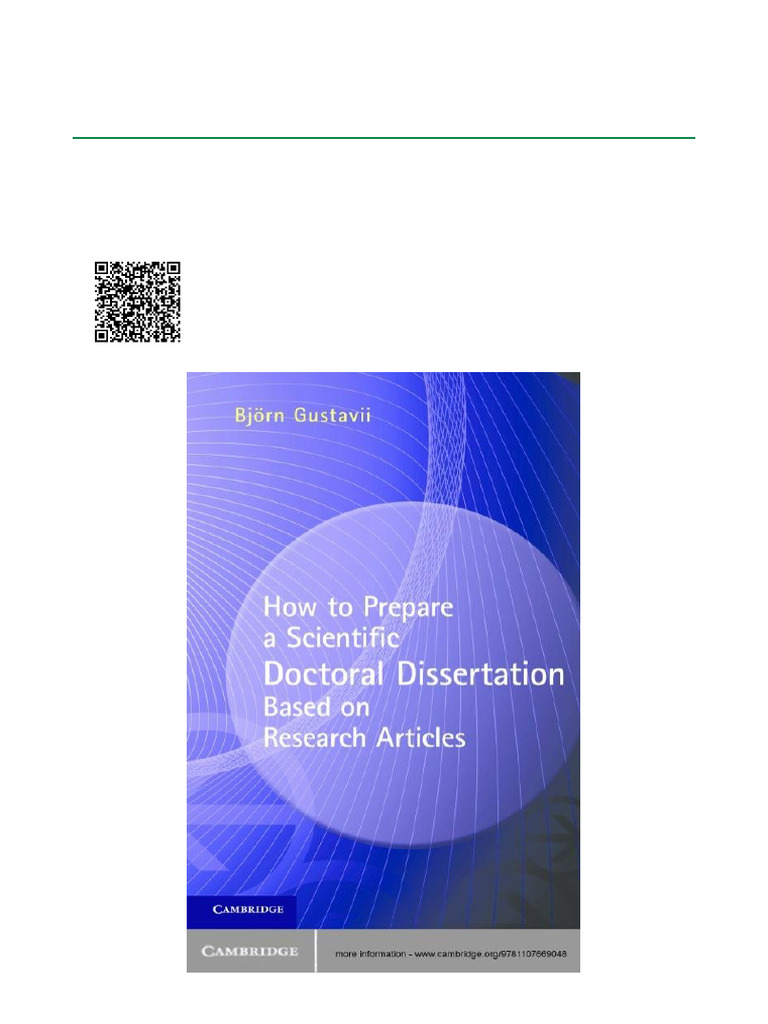 How To Prepare A Scientific Doctoral Dissertation Based On Research ...