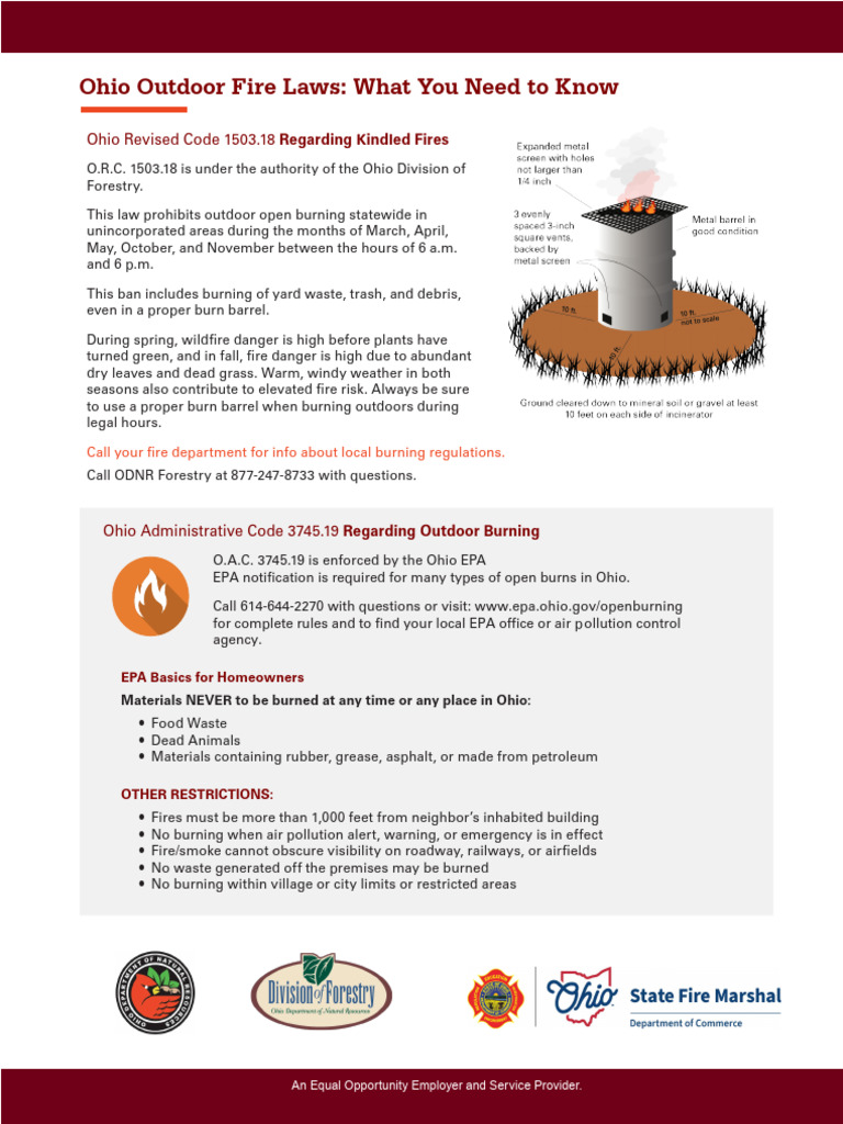 Ohio Outdoor Fire Laws: What You Need To Know | PDF