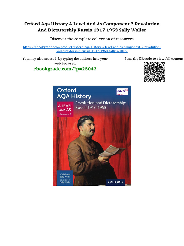 Oxford AQA History A Level and AS Component 2 Revolution and ...
