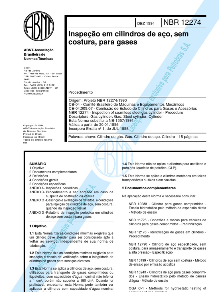 NBR 12274 | PDF | Oxigênio | Corrosão