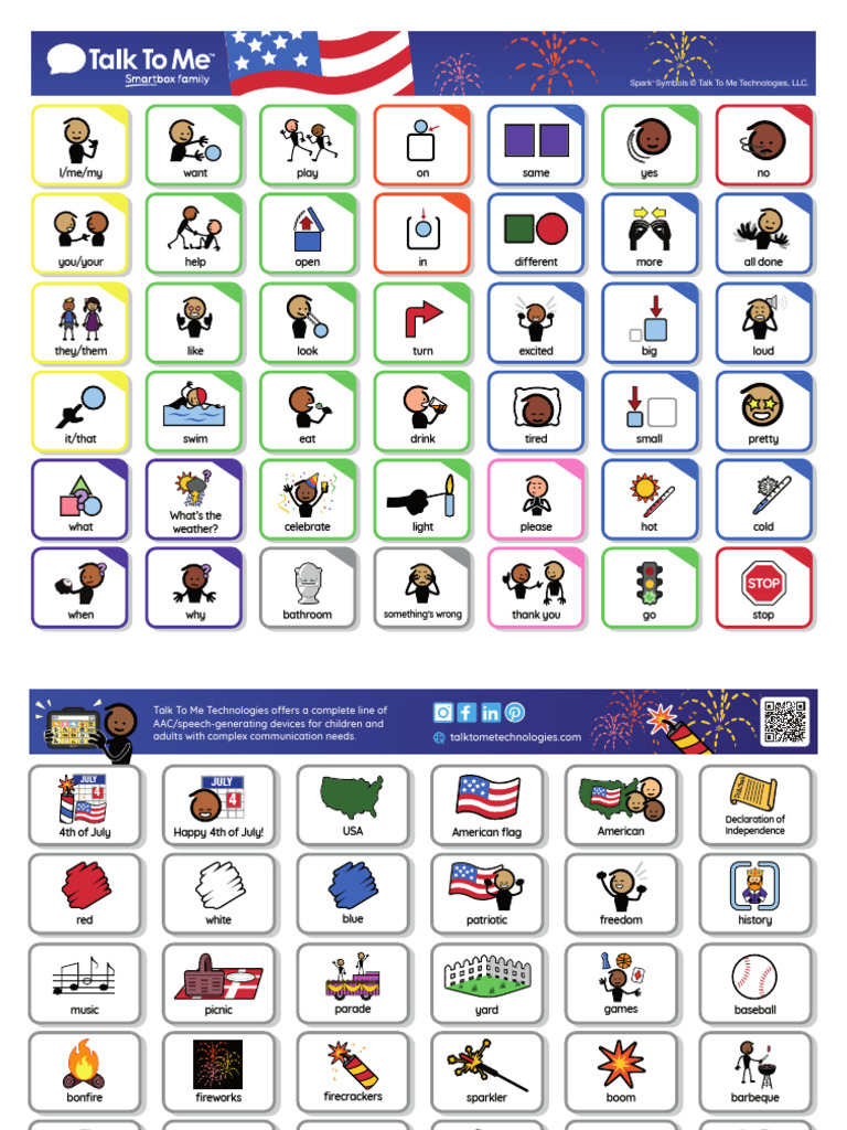 4thofjuly Communication Board GridRedesign 2025 | PDF