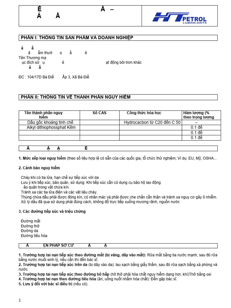 MSDS Process Oil P100 - 2026 | PDF