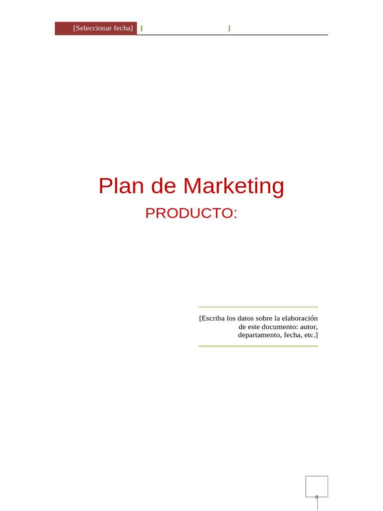 Plantilla Plan de Marketing | PDF | Marketing | Mercado (economía)