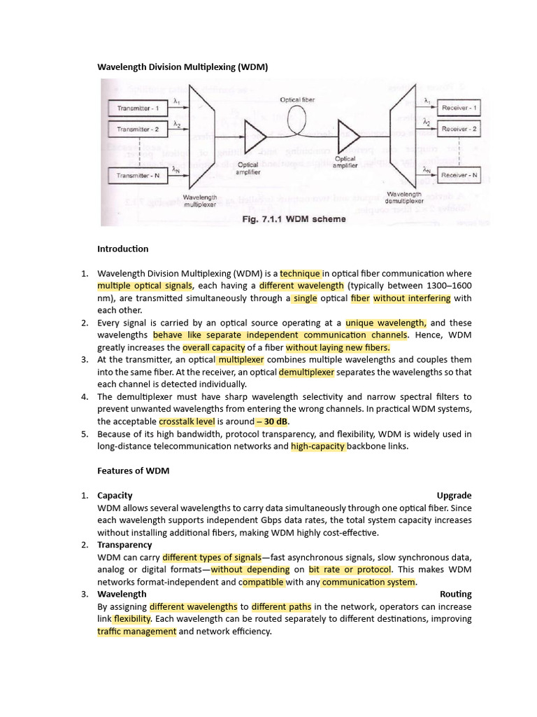Wavelength Division Multiplexing | PDF | Wavelength Division ...