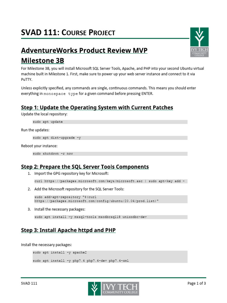 AdventureWorks Project - Web Server Setup - Milestone 3B | PDF | Php ...