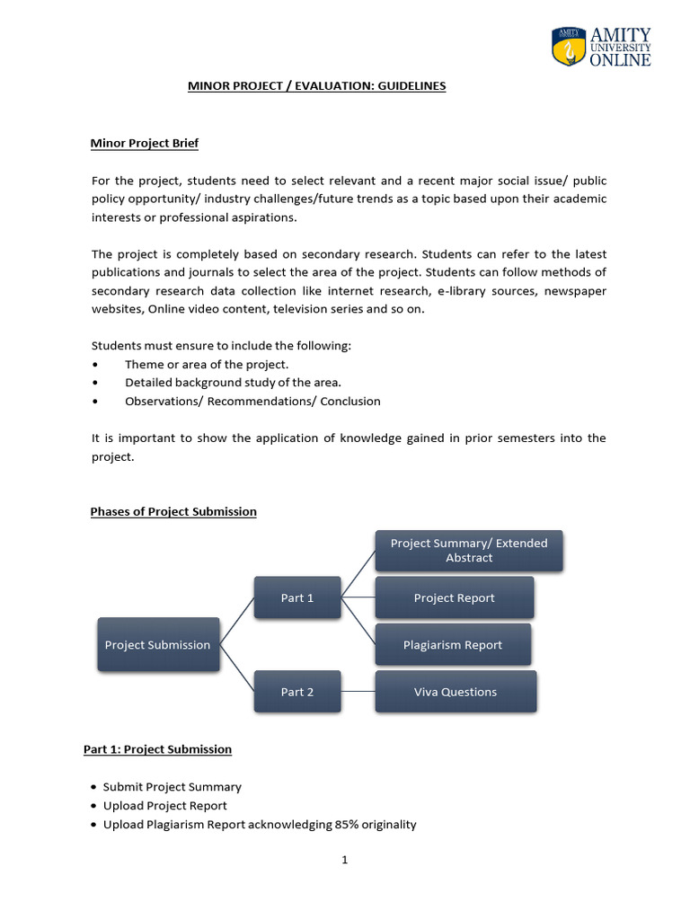 Minor Project Guidelines For Students | PDF | Abstract (Summary ...