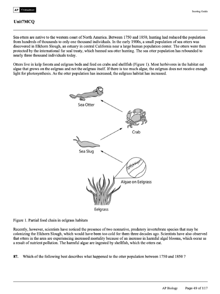 MCQ - AP Biology Unit 7 MCQ Answers AP Classroom | PDF