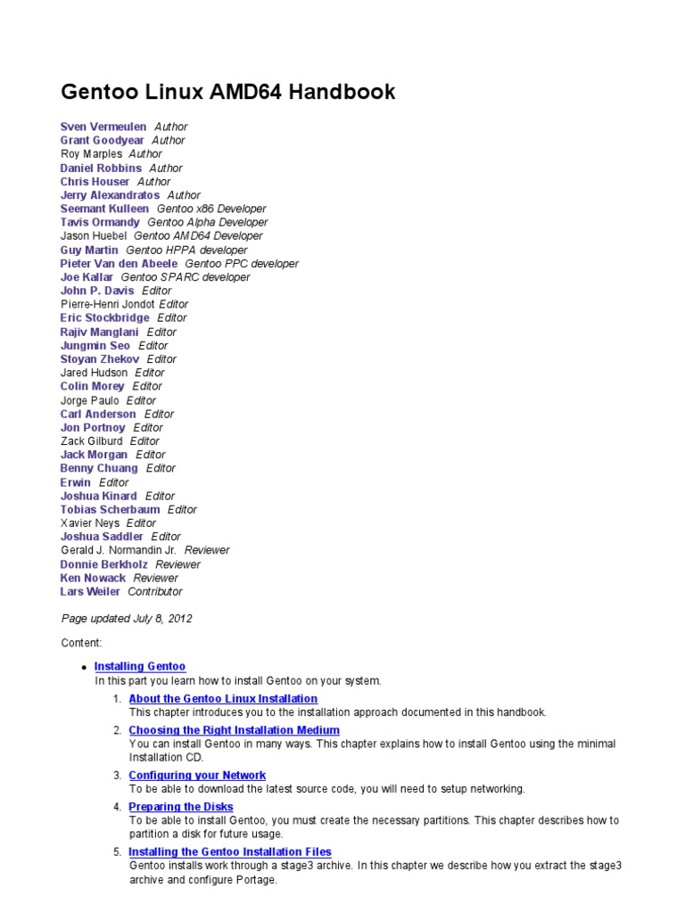 Gentoo Linux Installation Guide | PDF | Booting | Bios