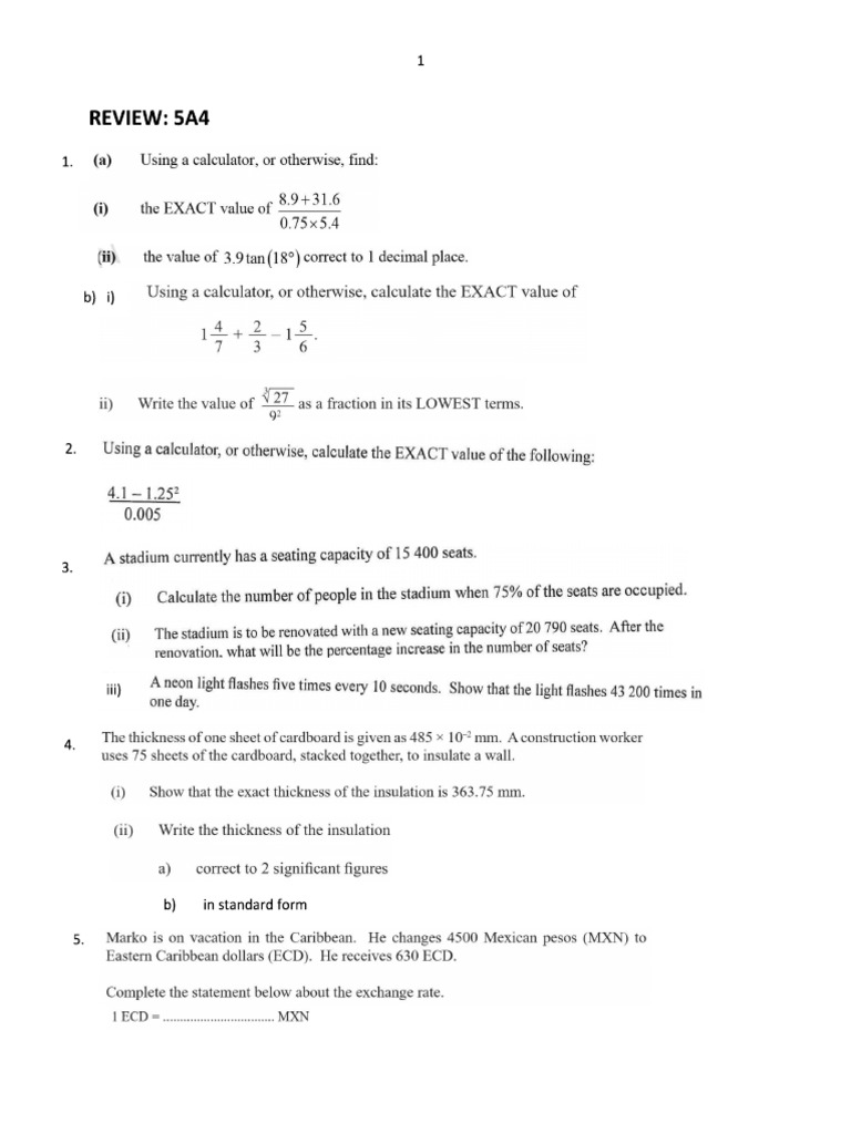 Math Exam 2025 Review | PDF