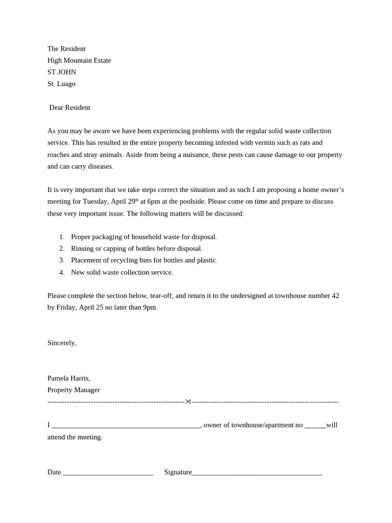 Circular Letter With Tear-Off Slip 2 | PDF