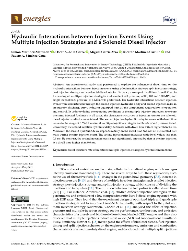 Hydraulic Interactions Between Injection | PDF | Fuel Injection ...