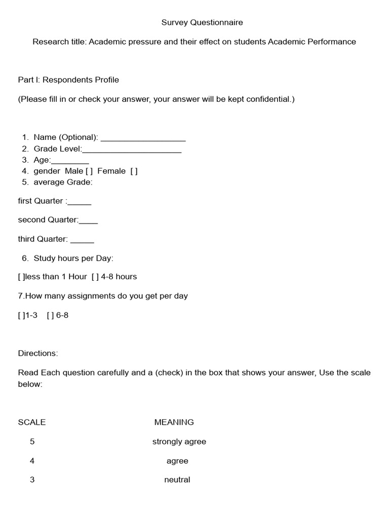 Survey Questionnaire - 20260221 - 202750 - 0000 | PDF | Homework ...