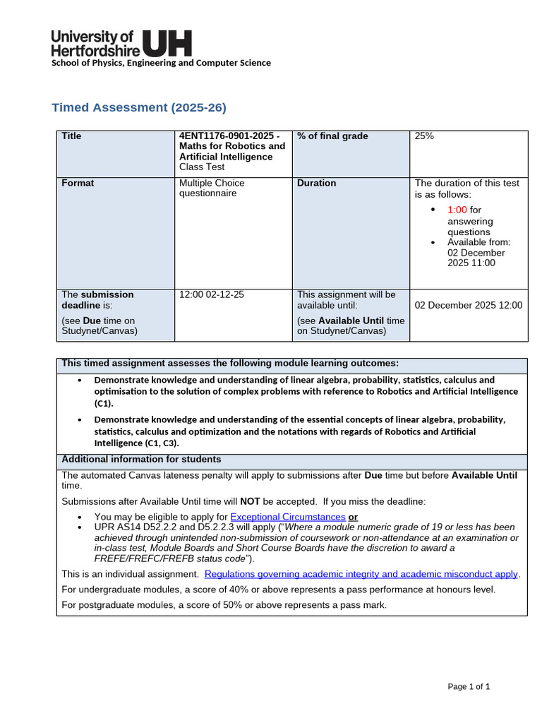 2025-26 ClassTest BriefingTemplate TimedAssignments | PDF | Artificial ...