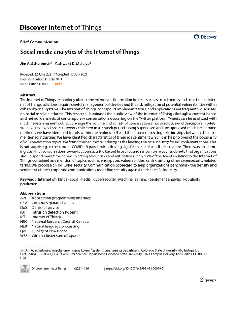 Internet of Things | PDF | Cluster Analysis | Internet Of Things