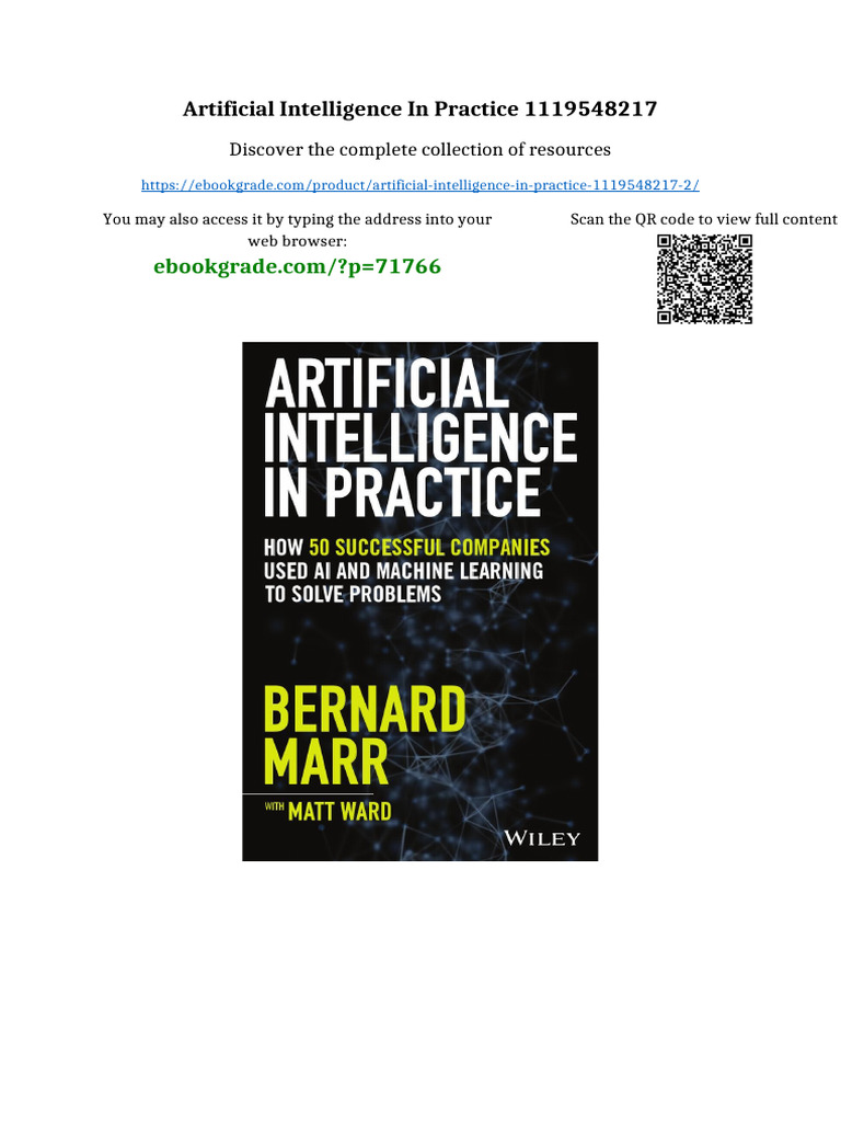 Artificial Intelligence in Practice 1119548217 Full Access | PDF ...